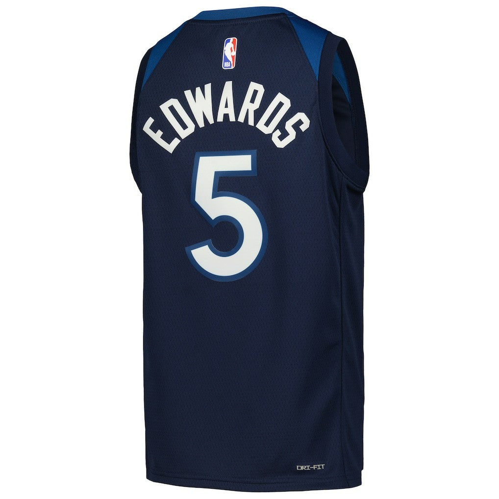 Nike Anthony Edwards Minnesota Timberwolves Youth Swingman Jersey Icon Edition Navy