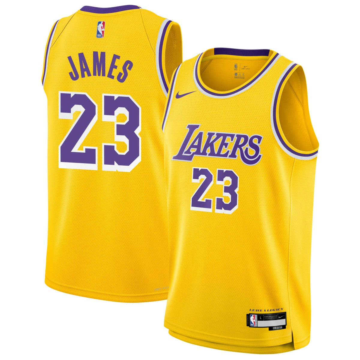 Nike LeBron James Los Angeles Lakers Youth Swingman Jersey Icon Edition Gold