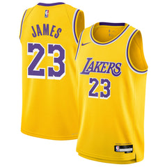 Nike LeBron James Los Angeles Lakers Youth Swingman Jersey Icon Edition Gold