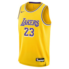 Nike LeBron James Los Angeles Lakers Youth Swingman Jersey Icon Edition Gold