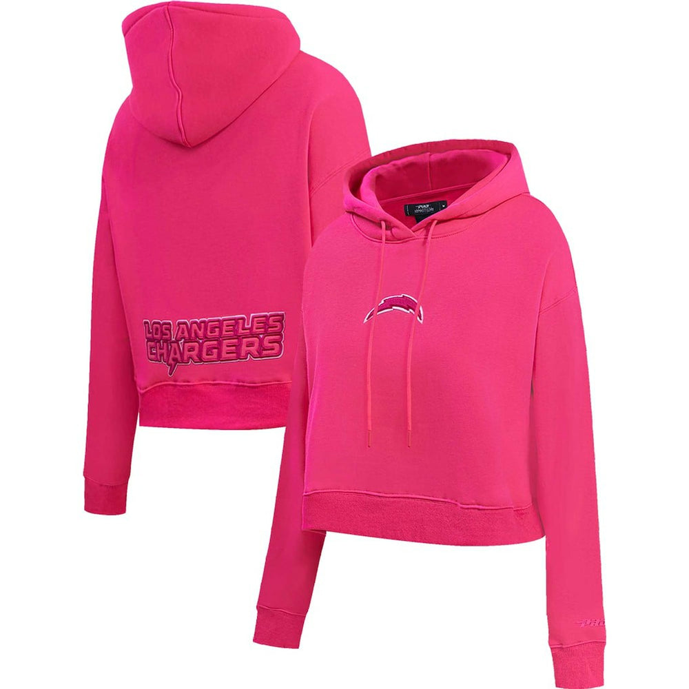 Los Angeles Chargers Pro Standard Women's Triple Pink Cropped Pullover Hoodie - NFL
