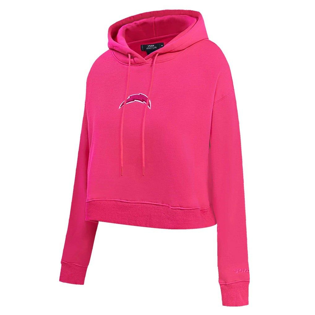 Los Angeles Chargers Pro Standard Women's Triple Pink Cropped Pullover Hoodie - NFL