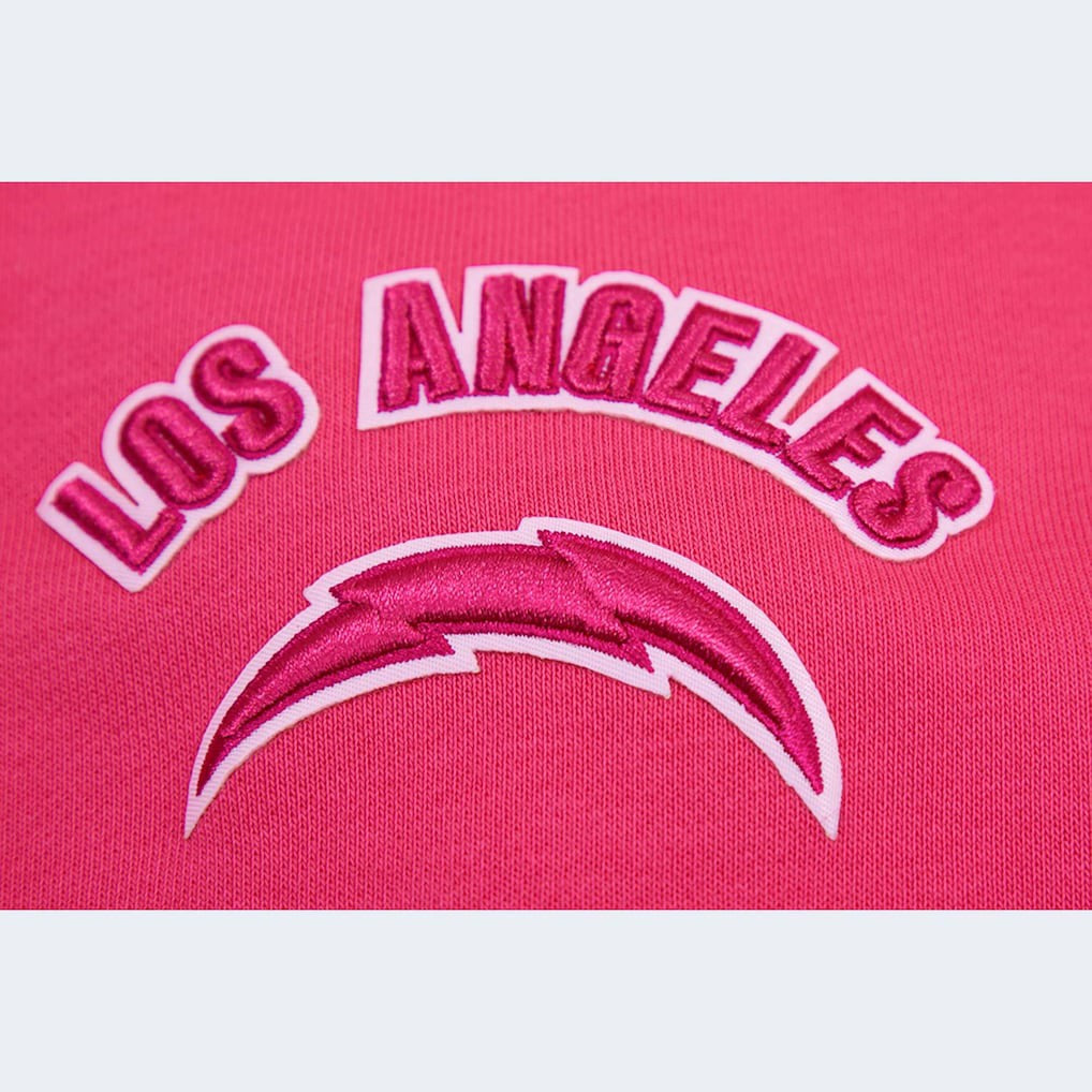 Los Angeles Chargers Pro Standard Women's Triple Pink Cropped Pullover Hoodie - NFL