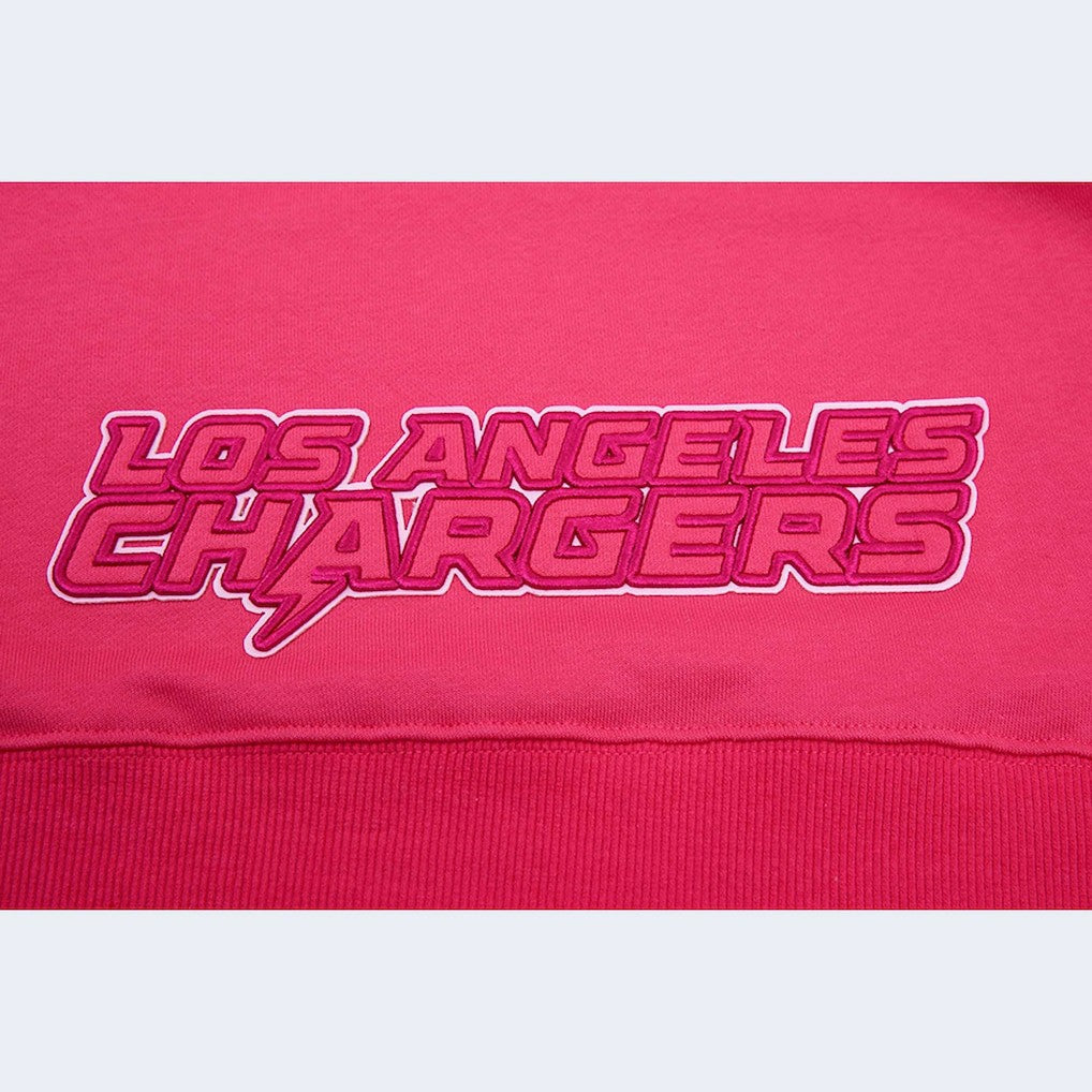 Los Angeles Chargers Pro Standard Women's Triple Pink Cropped Pullover Hoodie - NFL