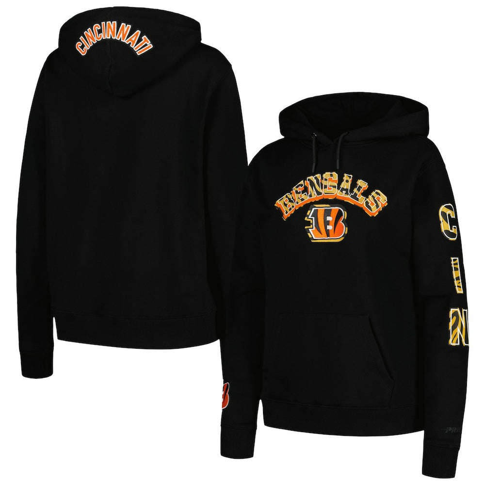 Cincinnati Bengals Pro Standard Women's Animal Print Fleece Pullover Hoodie - Black - NFL