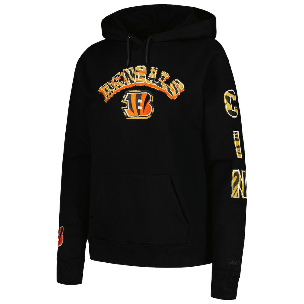 Cincinnati Bengals Pro Standard Women's Animal Print Fleece Pullover Hoodie - Black - NFL