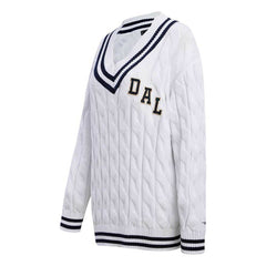 Dallas Cowboys Pro Standard Women's Prep V-Neck Pullover Sweater - White - NFL