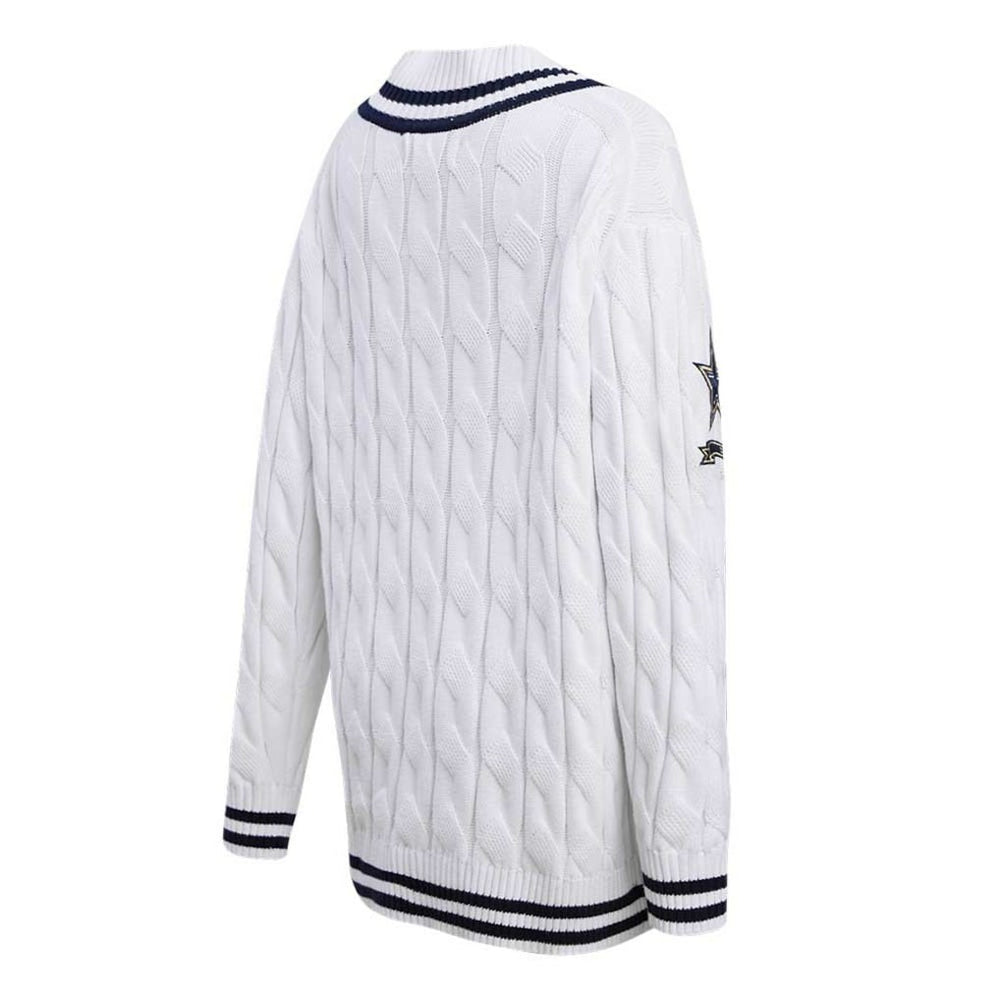 Dallas Cowboys Pro Standard Women's Prep V-Neck Pullover Sweater - White - NFL