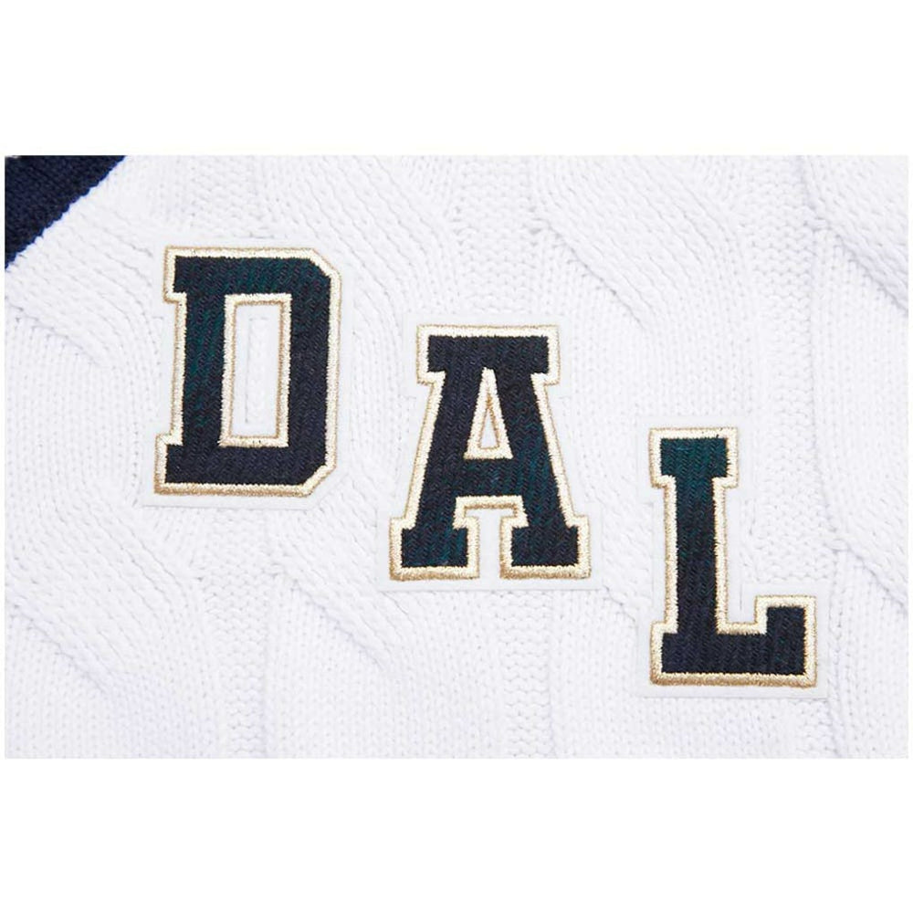 Dallas Cowboys Pro Standard Women's Prep V-Neck Pullover Sweater - White - NFL
