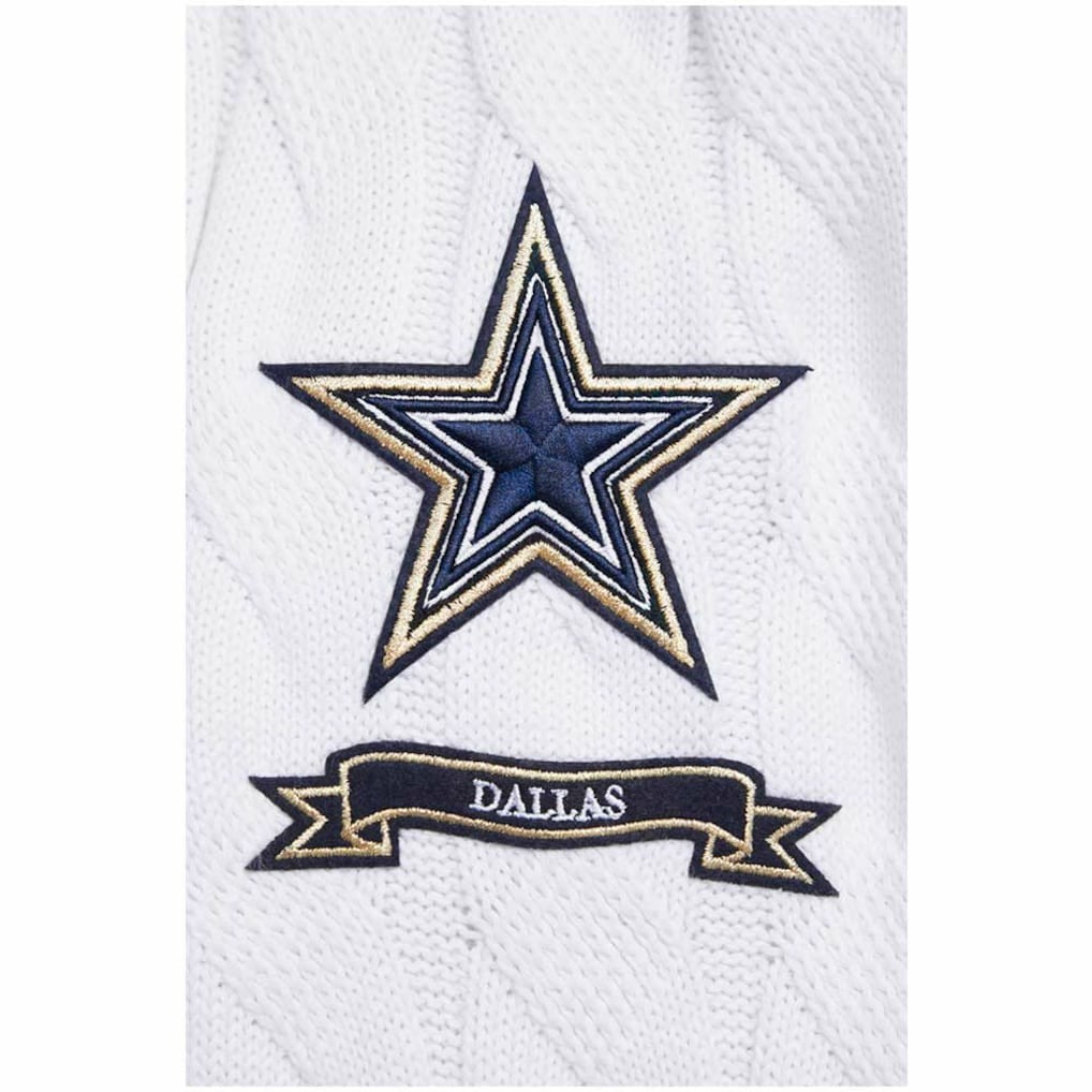 Dallas Cowboys Pro Standard Women's Prep V-Neck Pullover Sweater - White - NFL