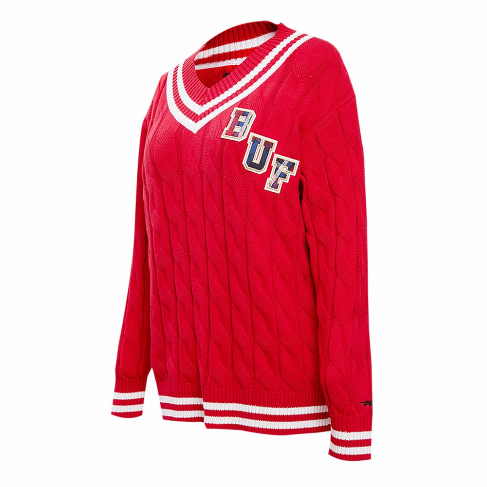 Buffalo Bills Pro Standard Women's Prep V-Neck Pullover Sweater - Red - NFL