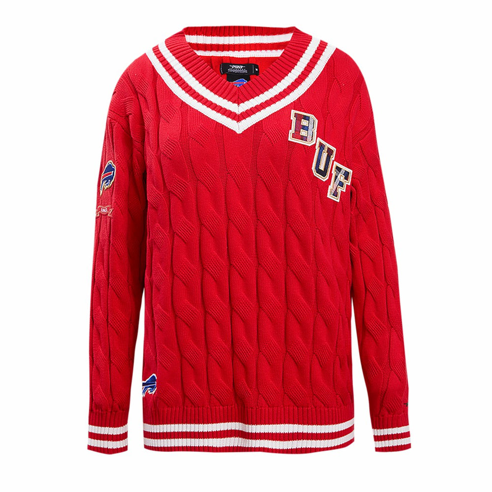 Buffalo Bills Pro Standard Women's Prep V-Neck Pullover Sweater - Red - NFL