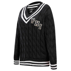 Philadelphia Eagles Pro Standard Women's Prep V-Neck Pullover Sweater - Black - NFL