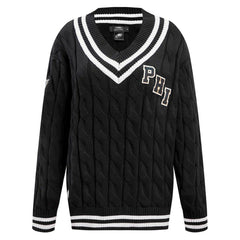 Philadelphia Eagles Pro Standard Women's Prep V-Neck Pullover Sweater - Black - NFL