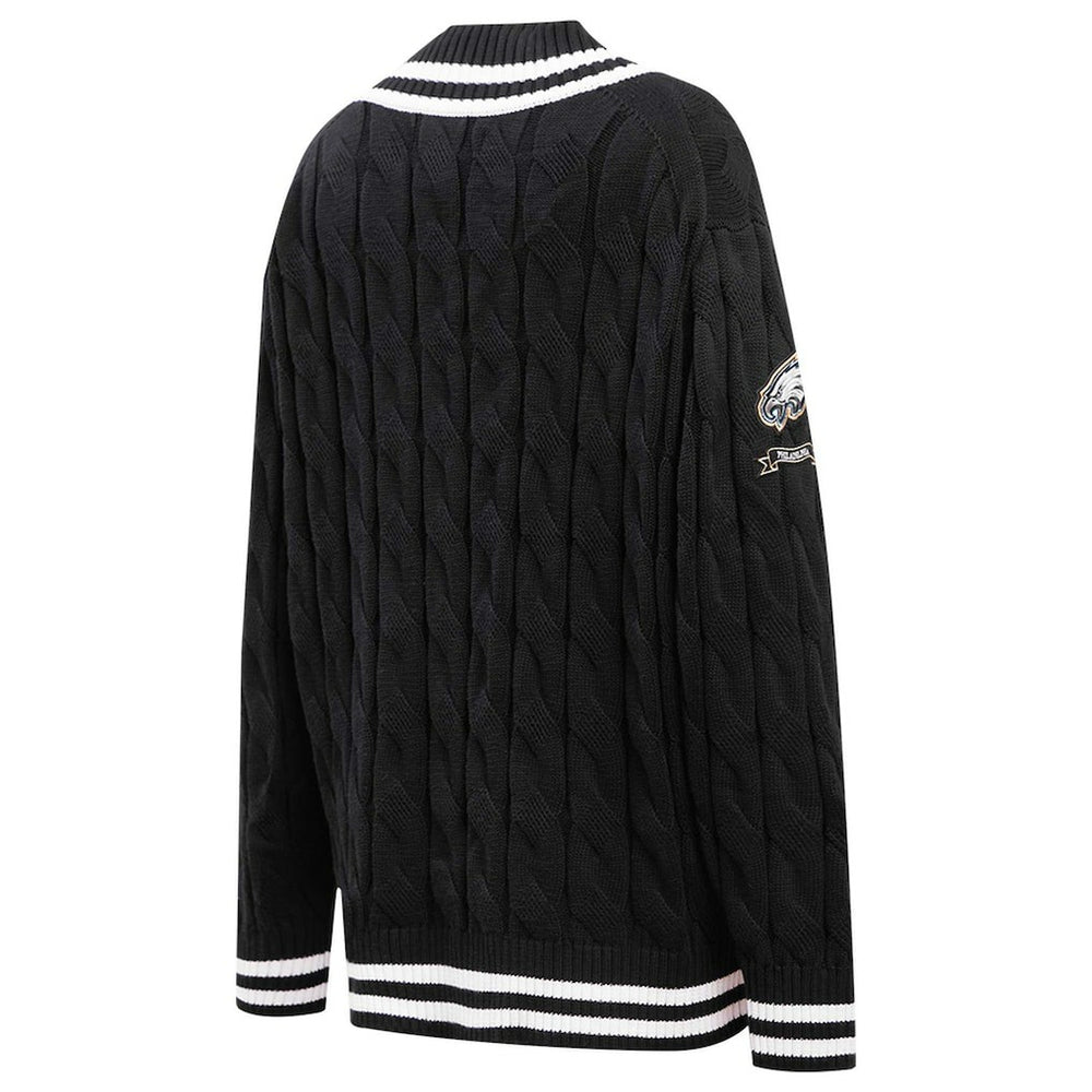 Philadelphia Eagles Pro Standard Women's Prep V-Neck Pullover Sweater - Black - NFL