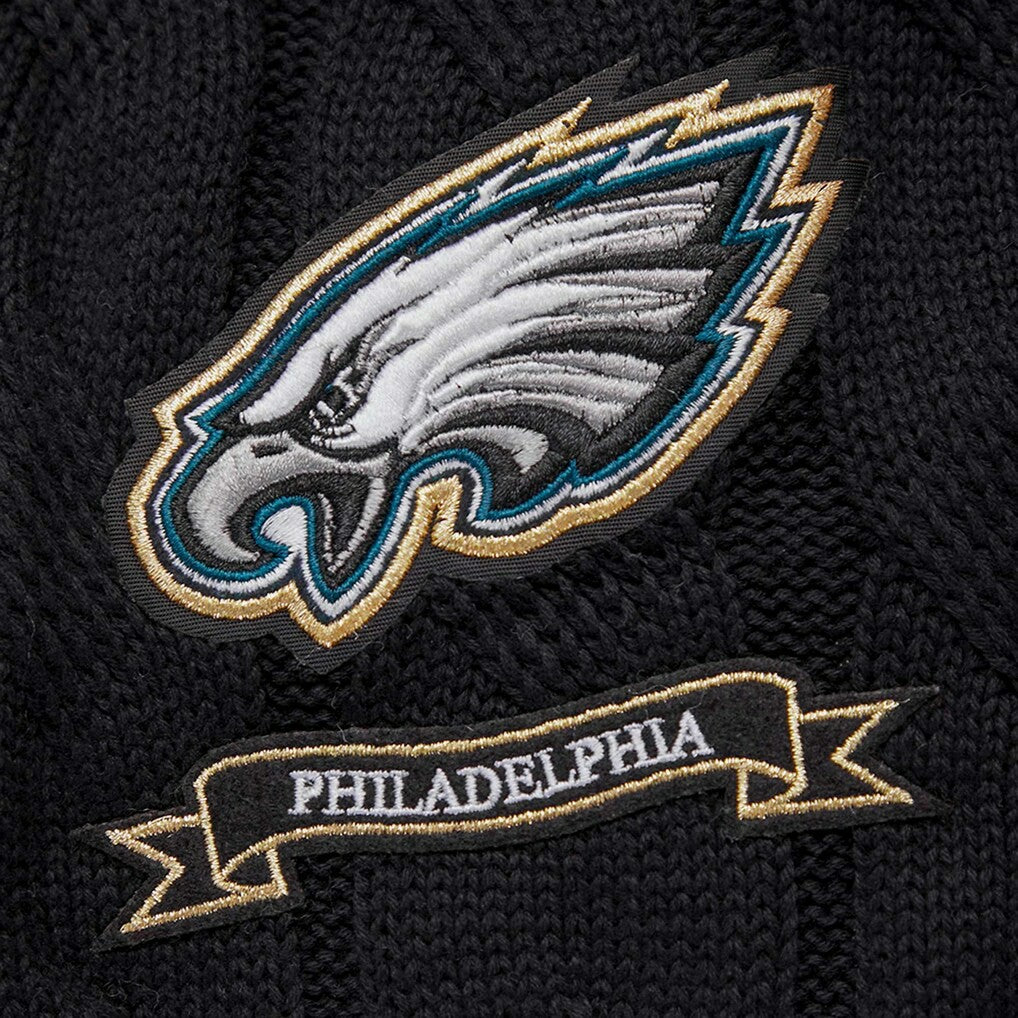 Philadelphia Eagles Pro Standard Women's Prep V-Neck Pullover Sweater - Black - NFL
