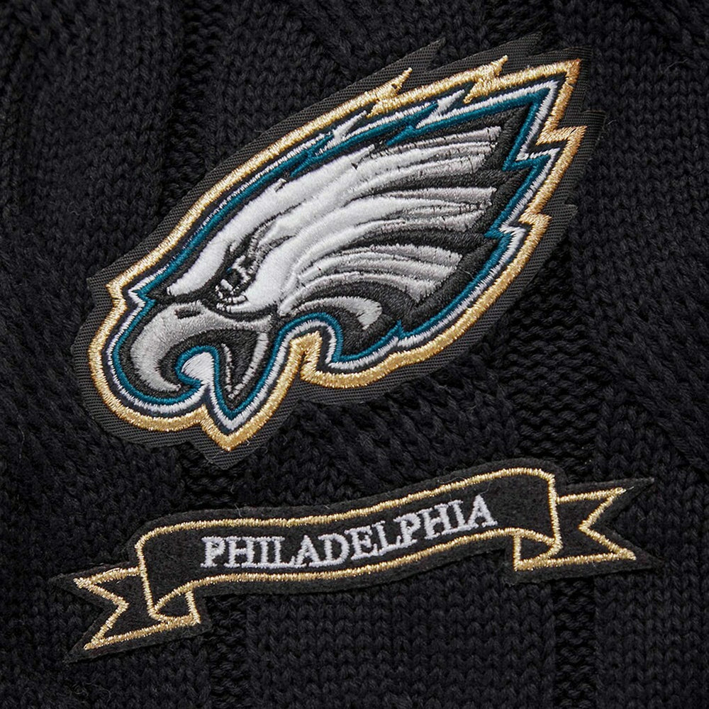 Philadelphia Eagles Pro Standard Women's Prep V-Neck Pullover Sweater - Black - NFL