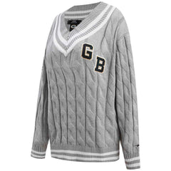 Green Bay Packers Pro Standard Women's Prep V-Neck Pullover Sweater - Heather Gray - NFL