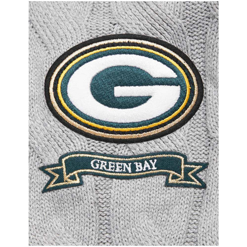 Green Bay Packers Pro Standard Women's Prep V-Neck Pullover Sweater - Heather Gray - NFL
