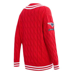 New England Patriots Pro Standard Women's Prep V-Neck Pullover Sweater - Red - NFL