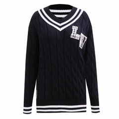 Las Vegas Raiders Pro Standard Women's Prep V-Neck Pullover Sweater - Black - NFL