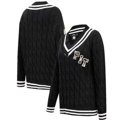 Pittsburgh Steelers Pro Standard Women's Prep V-Neck Pullover Sweater - Black - NFL