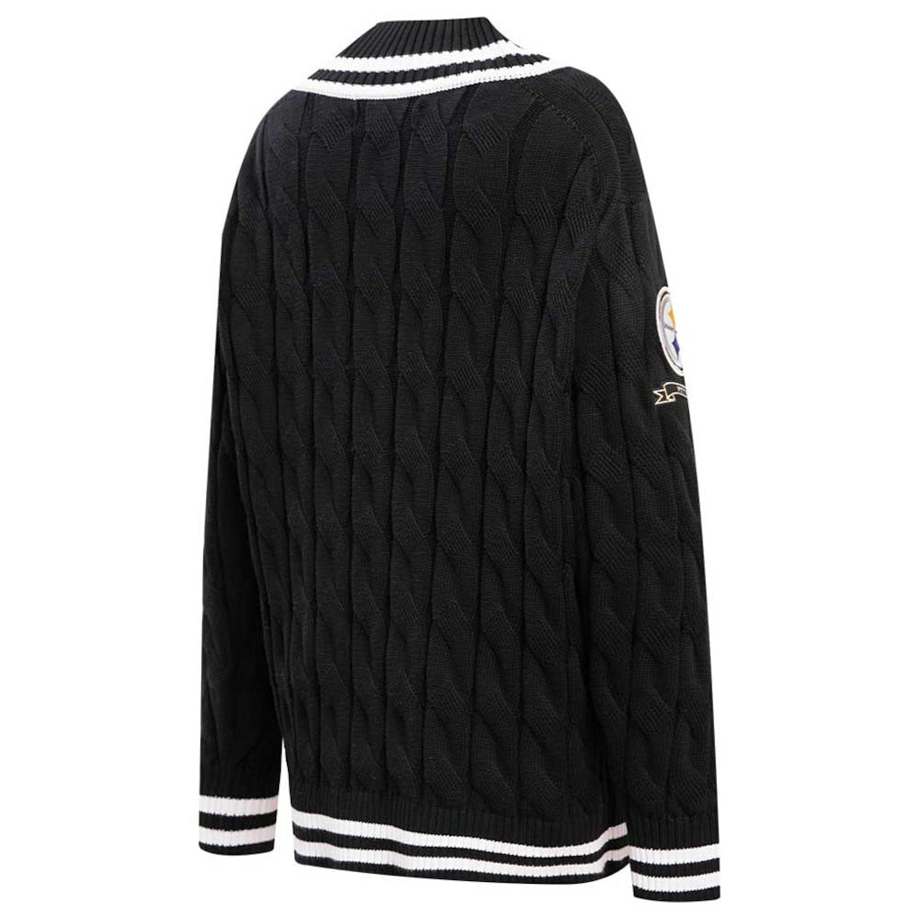 Pittsburgh Steelers Pro Standard Women's Prep V-Neck Pullover Sweater - Black - NFL