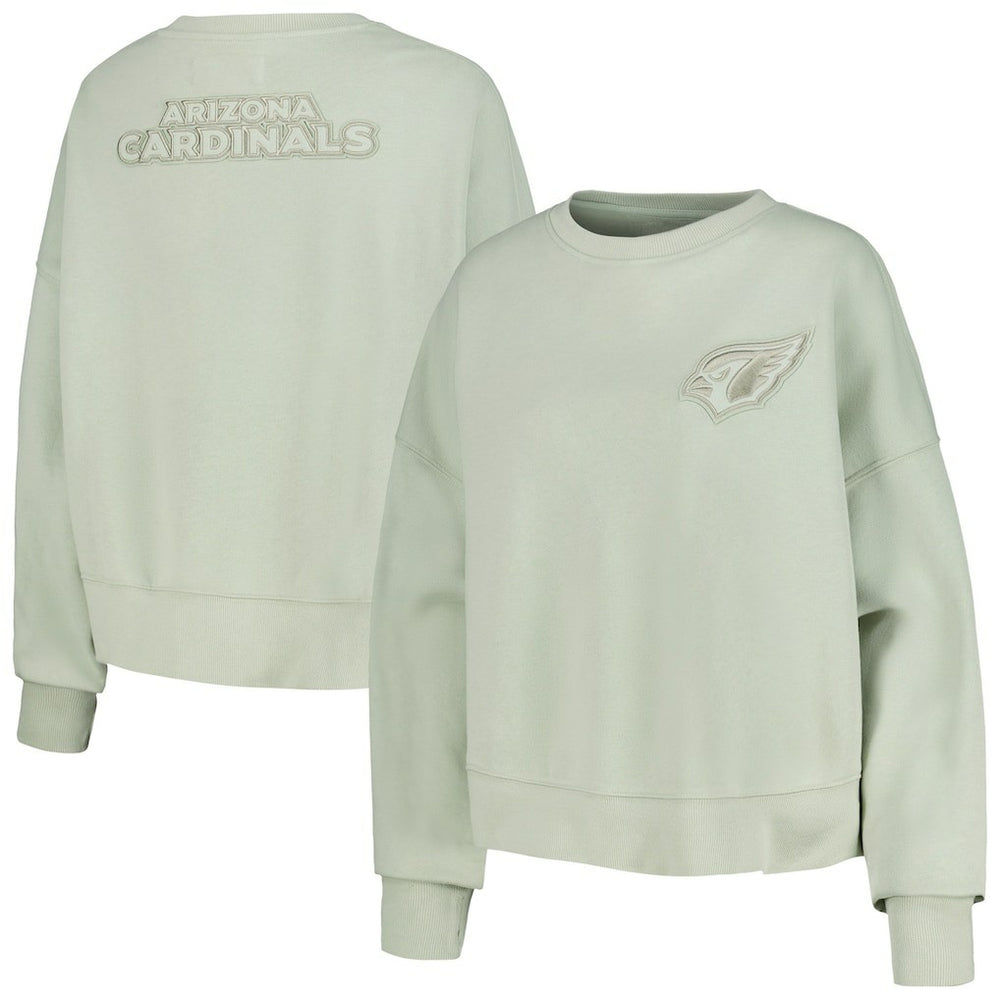Arizona Cardinals Pro Standard Women's Oversized Cropped Neutral Pullover Sweatshirt - Light Green - NFL