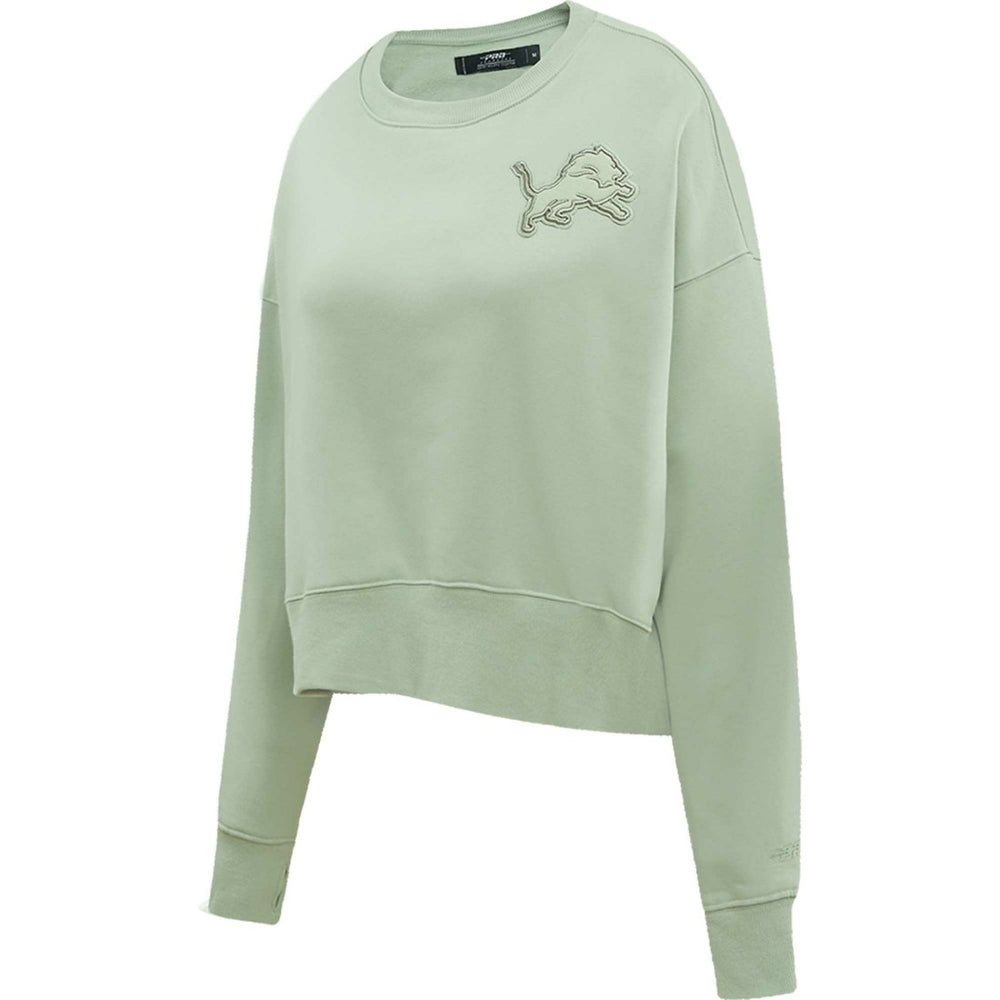 Detroit Lions Pro Standard Women's Oversized Cropped Neutral Pullover Sweatshirt - Light Green - NFL