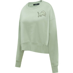 Detroit Lions Pro Standard Women's Oversized Cropped Neutral Pullover Sweatshirt - Light Green - NFL