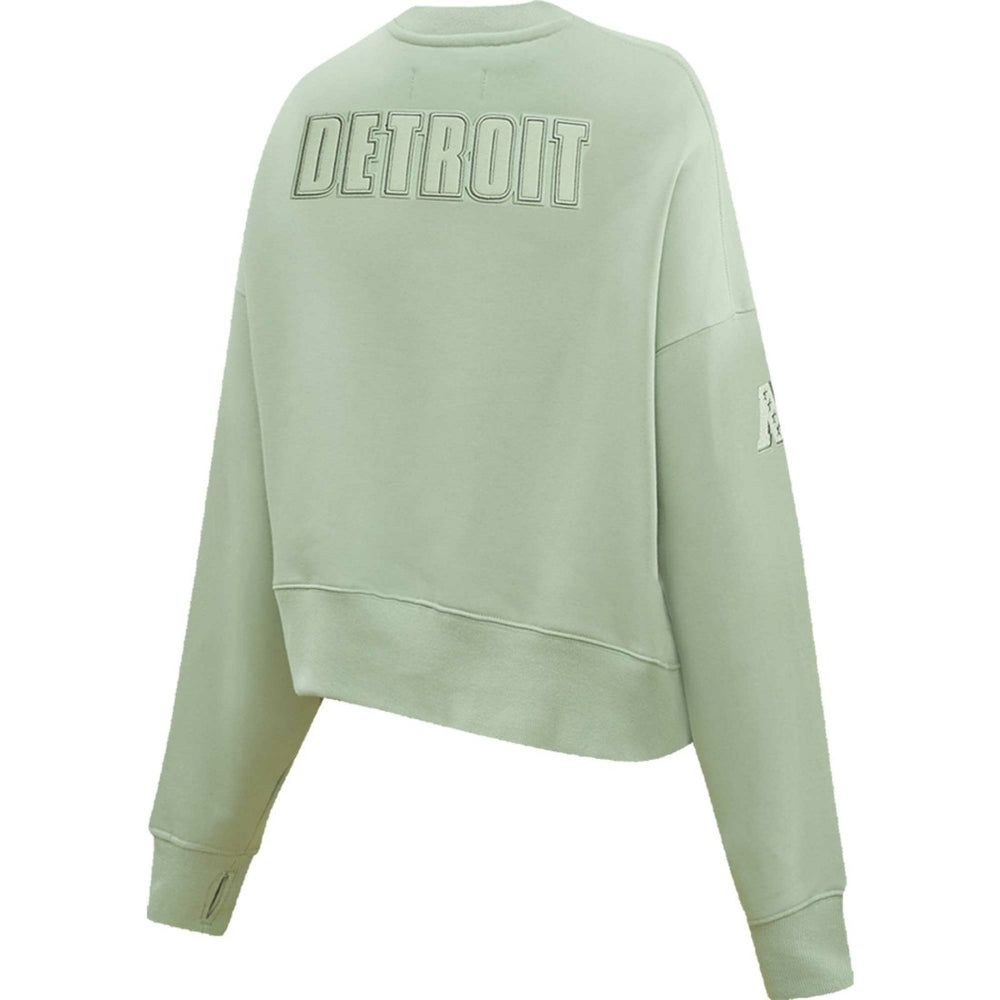 Detroit Lions Pro Standard Women's Oversized Cropped Neutral Pullover Sweatshirt - Light Green - NFL