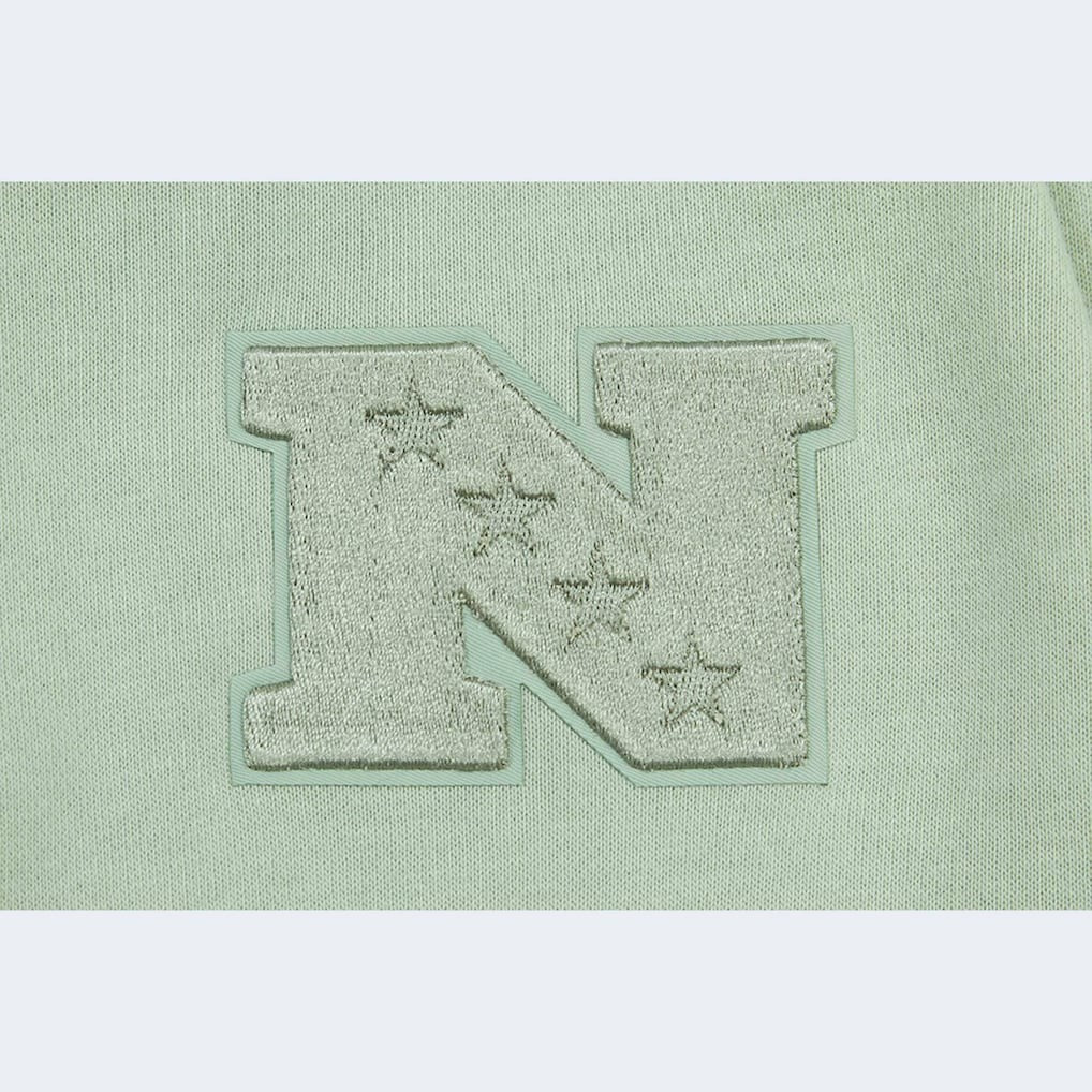 Carolina Panthers Pro Standard Women's Oversized Cropped Neutral Pullover Sweatshirt - Light Green - NFL