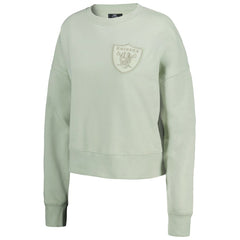 Las Vegas Raiders Pro Standard Women's Oversized Cropped Neutral Pullover Sweatshirt - Light Green - NFL