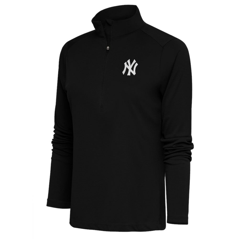 New York Yankees Antigua Women's Brushed Metallic Tribute Half-Zip Pullover Top Discount