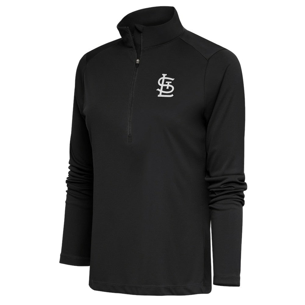 St. Louis Cardinals Antigua Women's Brushed Metallic Tribute Half-Zip Pullover Top Outlet