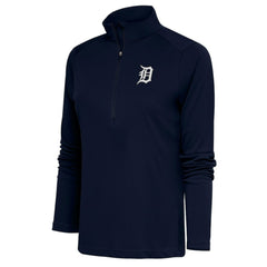 Detroit Tigers Antigua Women's Brushed Metallic Tribute Half-Zip Pullover Top for sale