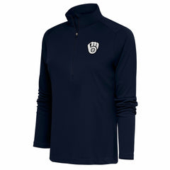 Milwaukee Brewers Antigua Women's Brushed Metallic Tribute Half-Zip Pullover Top Near Me