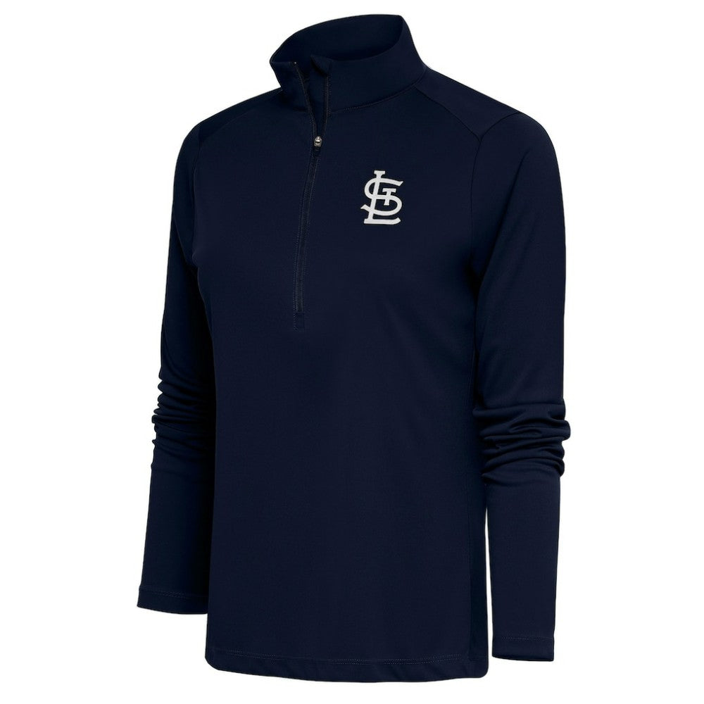 St. Louis Cardinals Antigua Women's Brushed Metallic Tribute Half-Zip Pullover Top Online