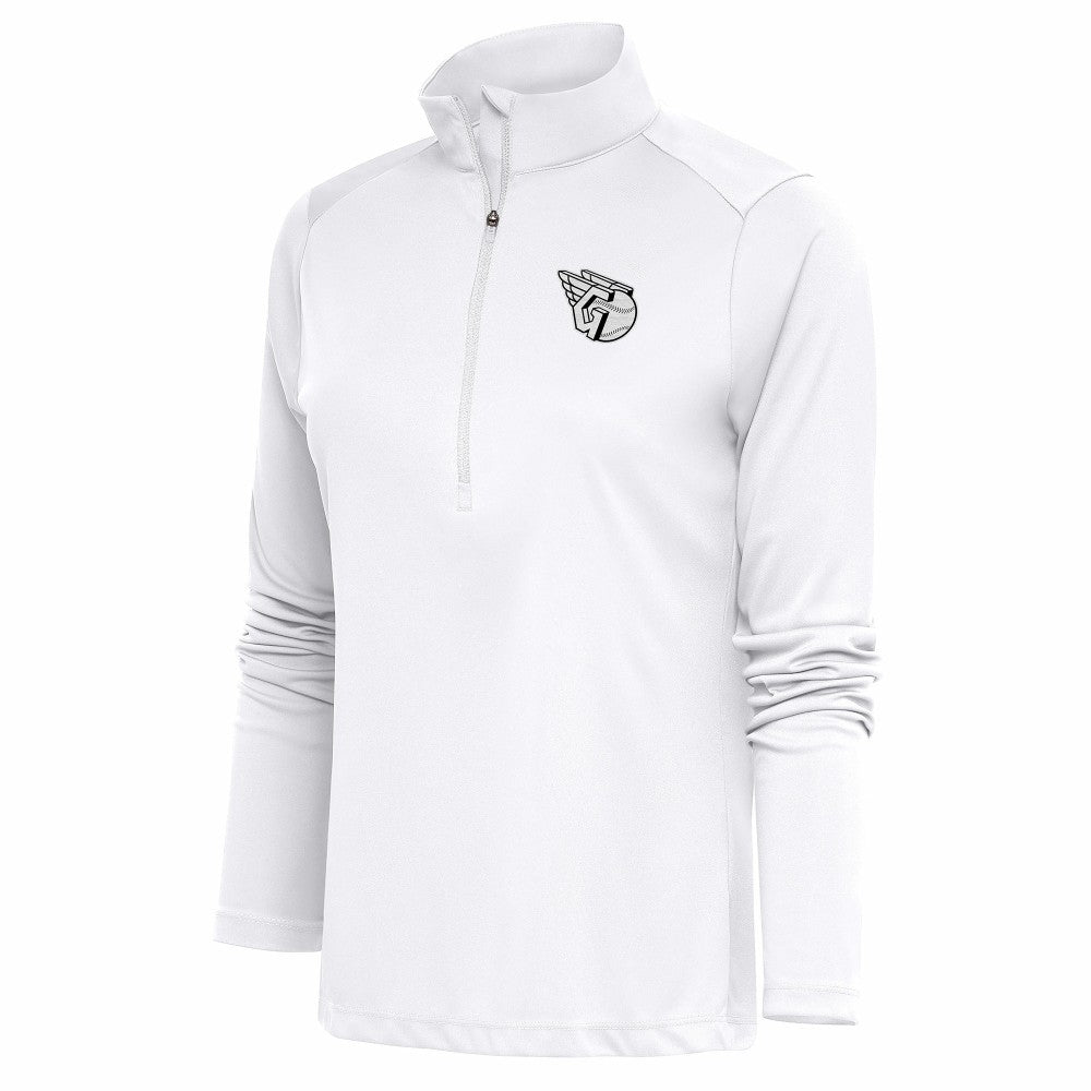 Cleveland Guardians Antigua Women's Brushed Metallic Tribute Half-Zip Pullover Top Sale