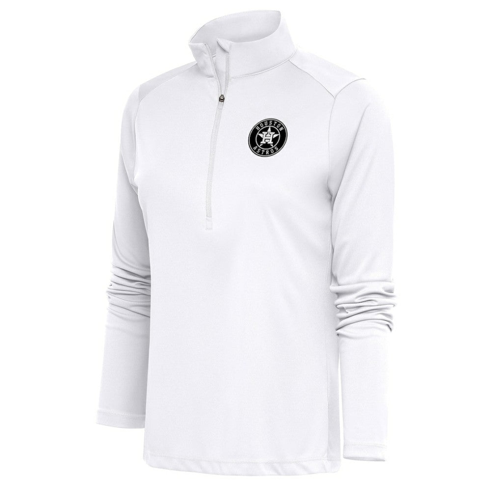 Houston Astros Antigua Women's Brushed Metallic Tribute Half-Zip Pullover Top Near Me