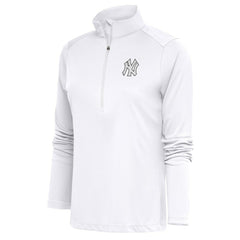 New York Yankees Antigua Women's Brushed Metallic Tribute Half-Zip Pullover Top Outlet