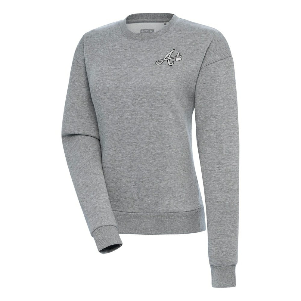 Atlanta Braves Antigua Women's Brushed Metallic Victory Pullover Sweatshirt Outlet