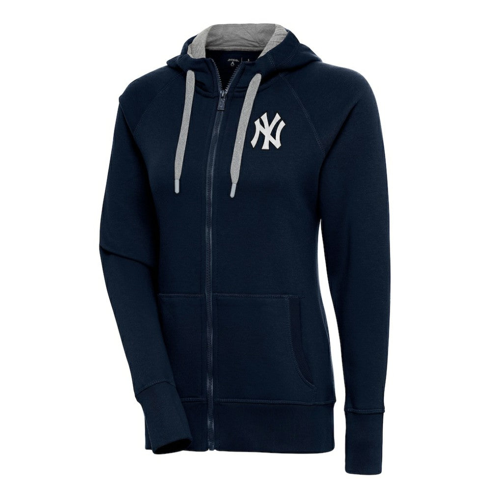 New York Yankees Antigua Women's Brushed Metallic Victory Full-Zip Hoodie Discount