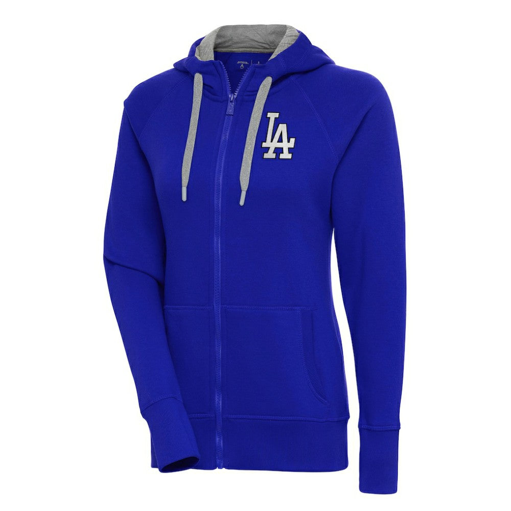 Los Angeles Dodgers Antigua Women's Brushed Metallic Victory Full-Zip Hoodie Discount