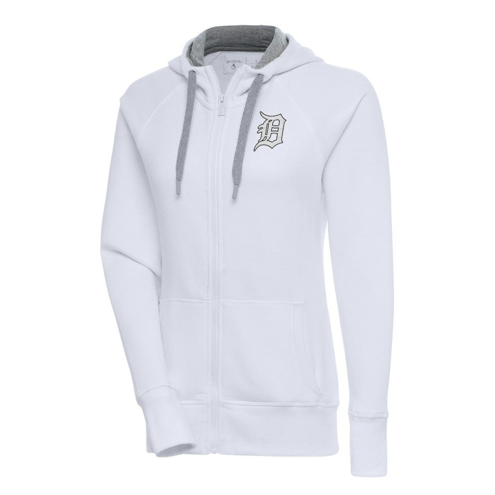 Detroit Tigers Antigua Women's Brushed Metallic Victory Full-Zip Hoodie Discount