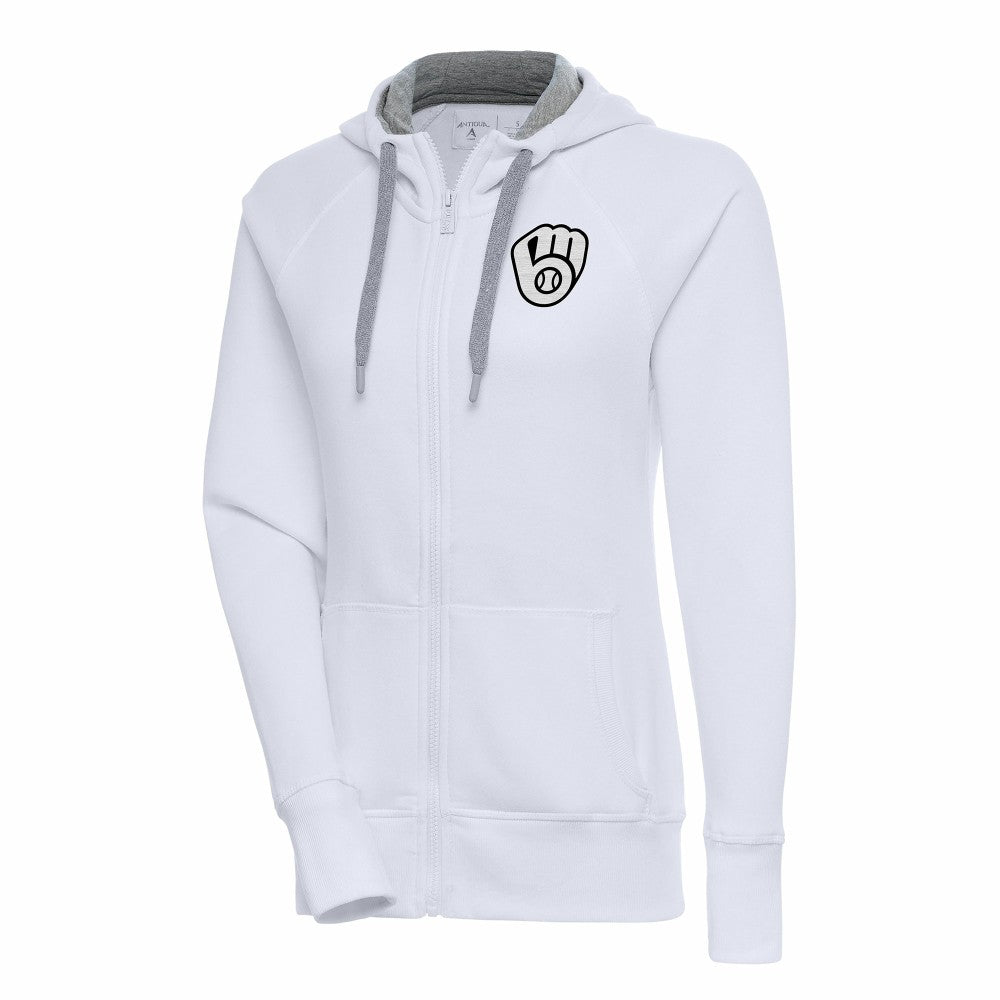 Milwaukee Brewers Antigua Women's Brushed Metallic Victory Full-Zip Hoodie Discount