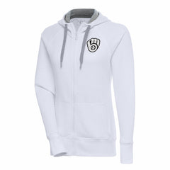 Milwaukee Brewers Antigua Women's Brushed Metallic Victory Full-Zip Hoodie Discount
