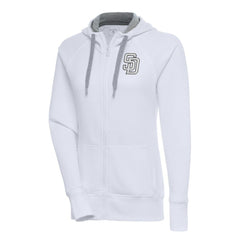 San Diego Padres Antigua Women's Brushed Metallic Victory Full-Zip Hoodie for sale