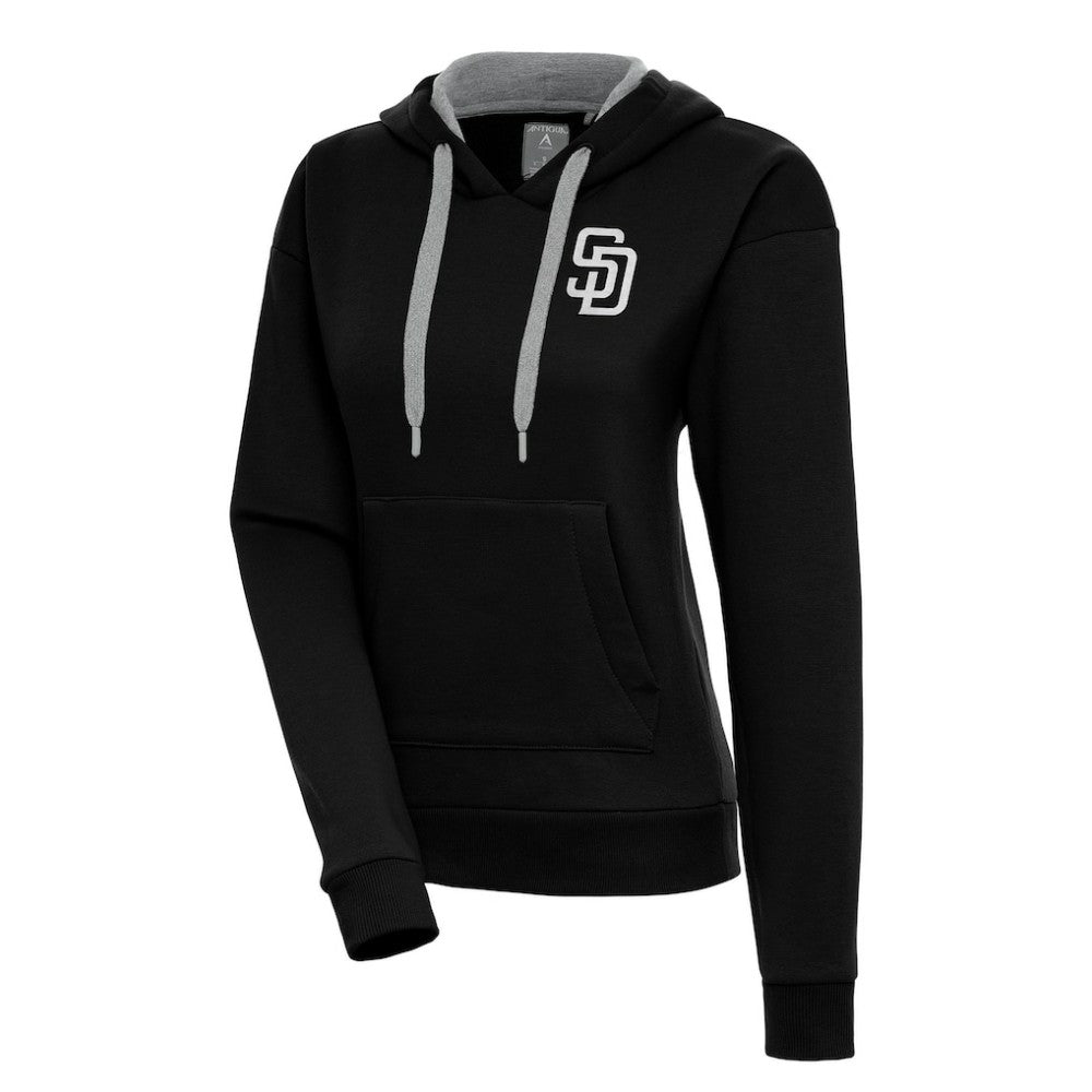 San Diego Padres Antigua Women's Brushed Metallic Victory Pullover Hoodie for sale