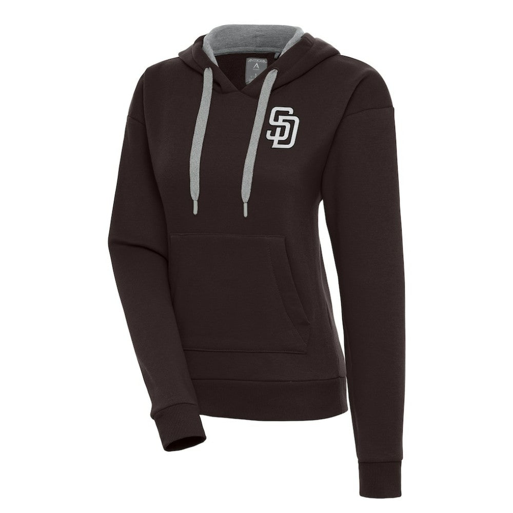 San Diego Padres Antigua Women's Brushed Metallic Victory Pullover Hoodie Outlet
